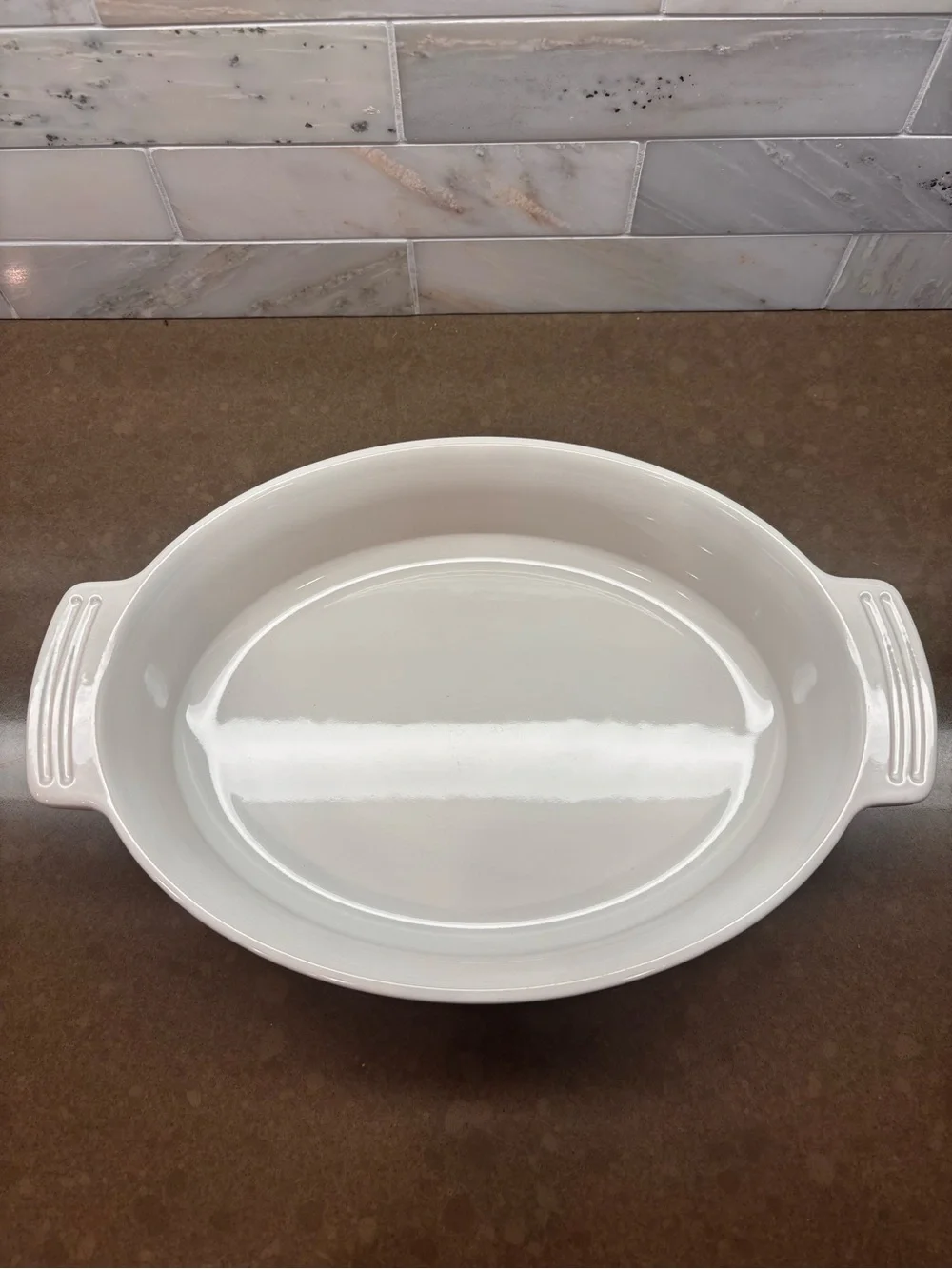 Le Creuset White Oval Covered Casserole Dish
